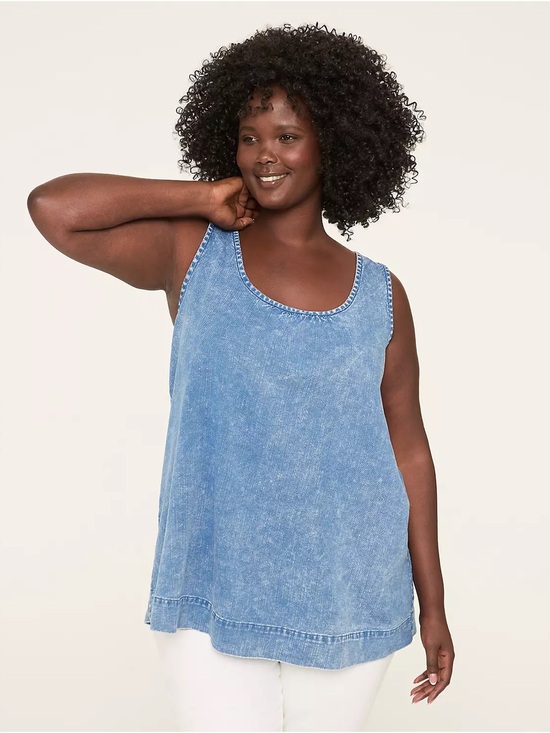Lane Bryant Tops - Lane Bryant Light Wash Blue Sleeveless Tank